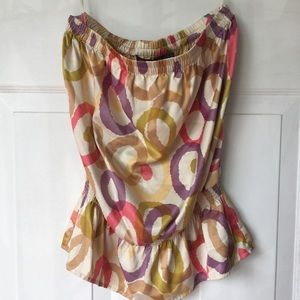 Women’s Multi-Colored Strapless Blouse